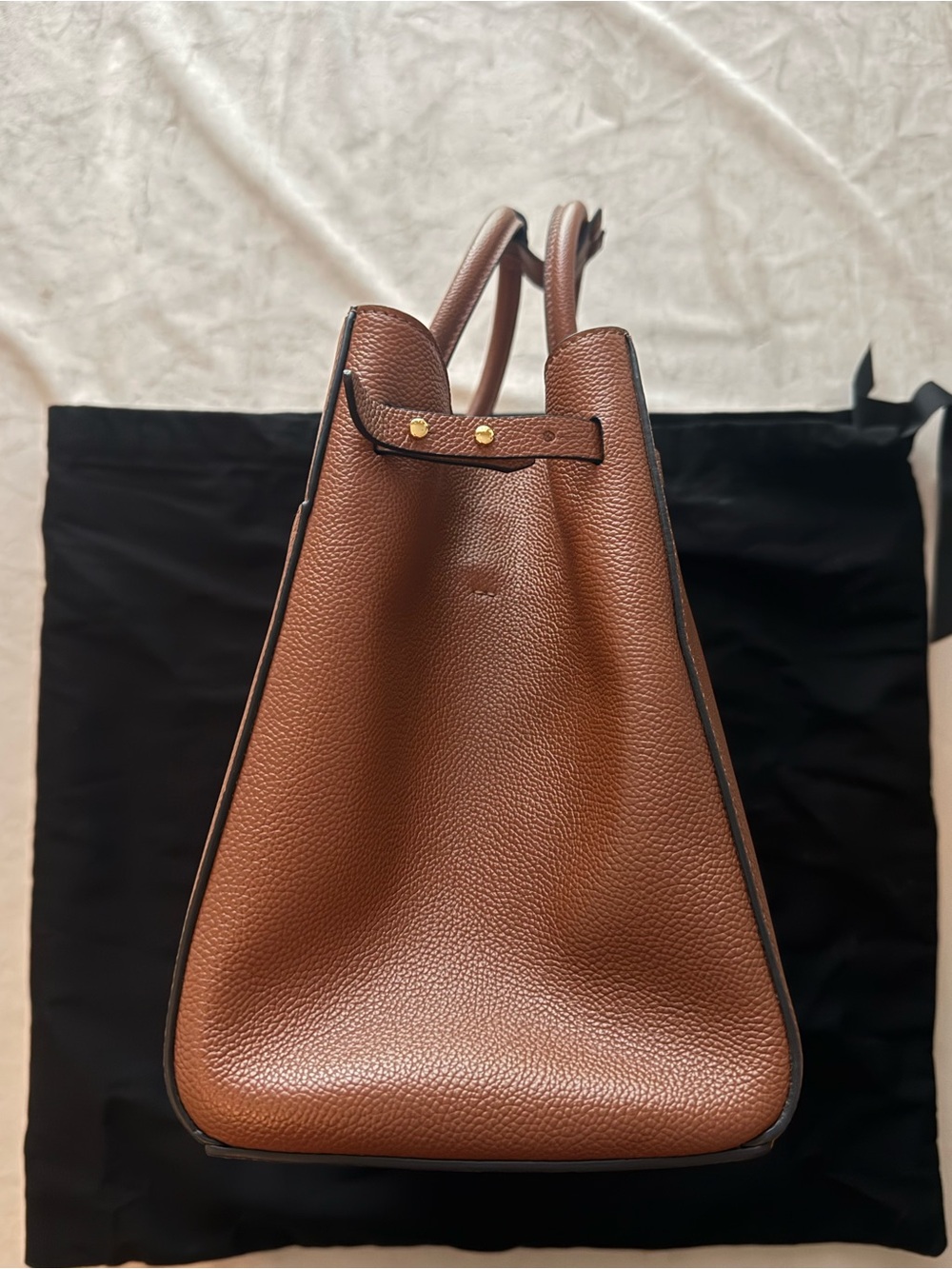 DeMellier The Hudson Bag in Tan Small Grain Leather with Crossbody Strap NEW - Picture 6 of 9